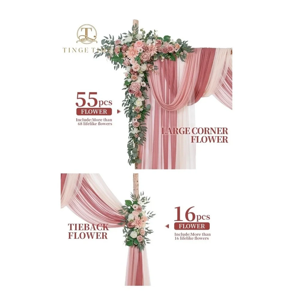 (40)Wedding Arch Flowers Kit -birthday 5pcs Artificial Floral Arch Not Include